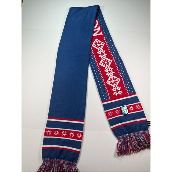 Killington Audi FIS Ski World Cup Scarf Knit Fair Isle Red White Blue Winter EUC - Picture 4 of 8